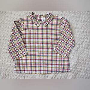 Amaia London Girls' Plaid Peter Pan Collar Blouse in Multicolor